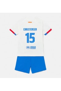 Fotbalové Dres Barcelona Andreas Christensen #15 Dětské Venkovní Oblečení 2023-24 Krátký Rukáv (+ trenýrky)